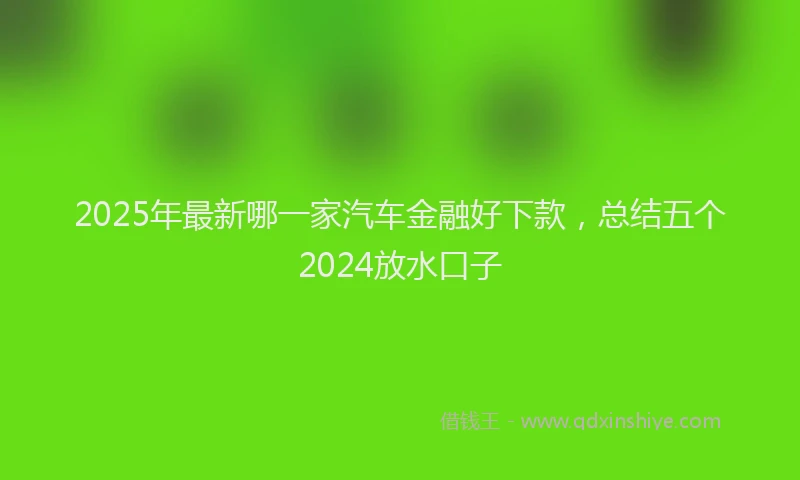 2025年最新哪一家汽车金融好下款，总结五个2024放水口子