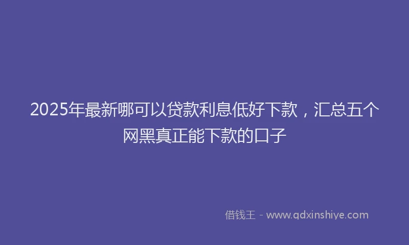 2025年最新哪可以贷款利息低好下款，汇总五个网黑真正能下款的口子