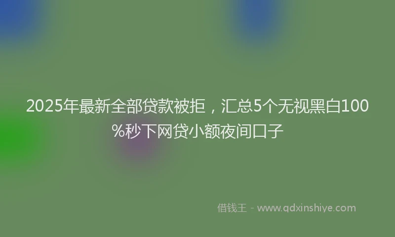 2025年最新全部贷款被拒，汇总5个无视黑白100%秒下网贷小额夜间口子