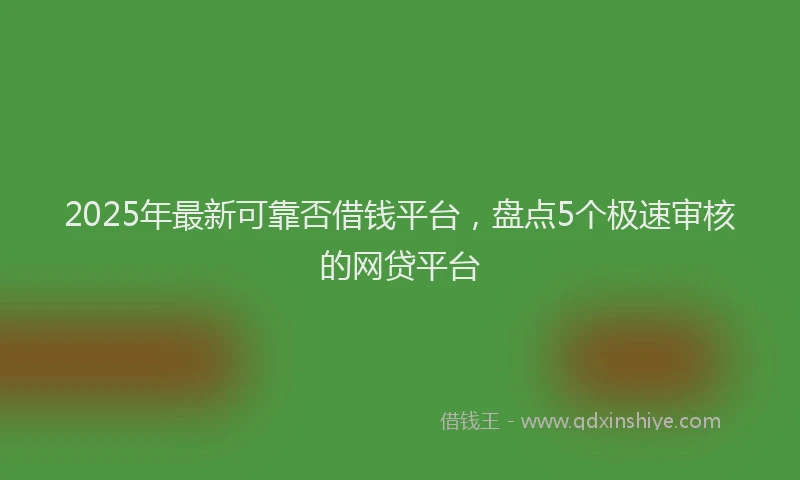 2025年最新可靠否借钱平台，盘点5个极速审核的网贷平台