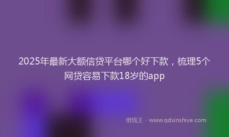 2025年最新大额信贷平台哪个好下款，梳理5个网贷容易下款18岁的app