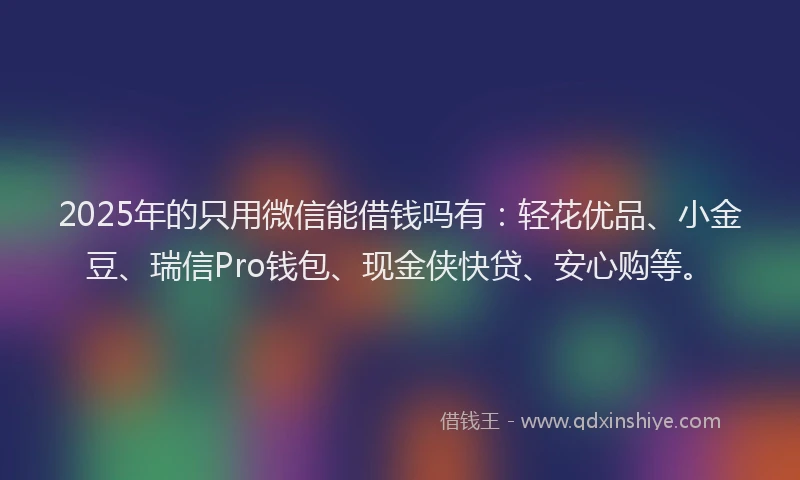 2025年的只用微信能借钱吗有：轻花优品、小金豆、瑞信Pro钱包、现金侠快贷、安心购等。