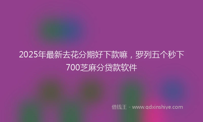 2025年最新去花分期好下款嘛，罗列五个秒下700芝麻分贷款软件
