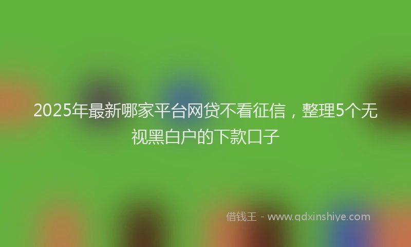 2025年最新哪家平台网贷不看征信，整理5个无视黑白户的下款口子