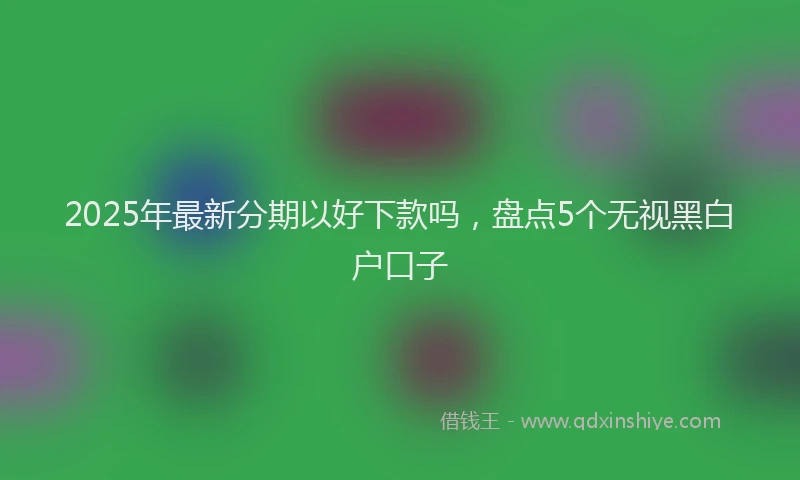 2025年最新分期以好下款吗，盘点5个无视黑白户口子