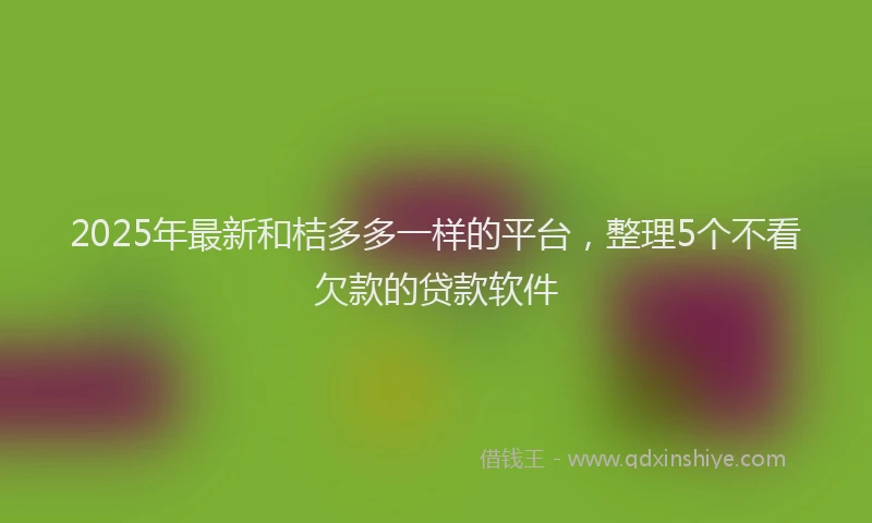 2025年最新和桔多多一样的平台，整理5个不看欠款的贷款软件
