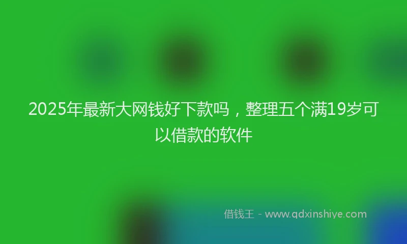 2025年最新大网钱好下款吗，整理五个满19岁可以借款的软件