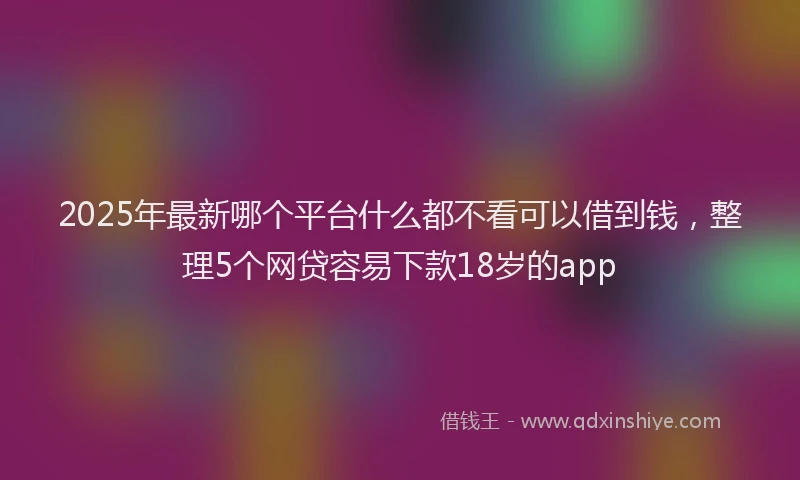 2025年最新哪个平台什么都不看可以借到钱，整理5个网贷容易下款18岁的app
