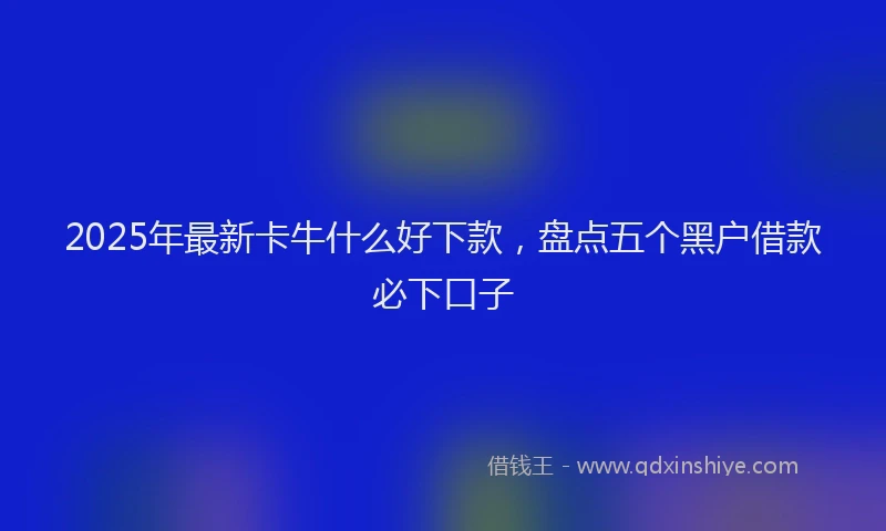 2025年最新卡牛什么好下款，盘点五个黑户借款必下口子