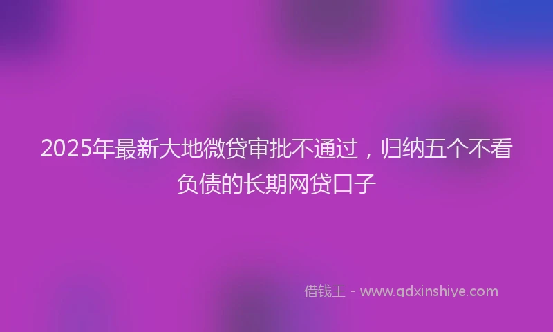 2025年最新大地微贷审批不通过，归纳五个不看负债的长期网贷口子