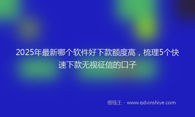 2025年最新哪个软件好下款额度高，梳理5个快速下款无视征信的口子