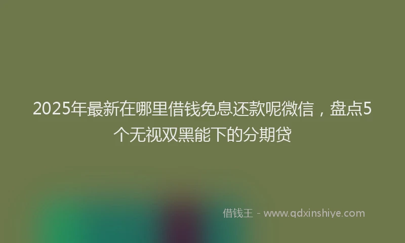 2025年最新在哪里借钱免息还款呢微信，盘点5个无视双黑能下的分期贷