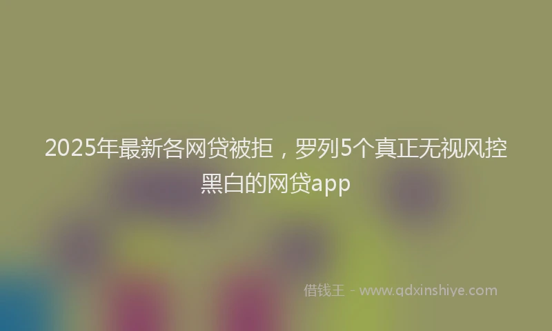 2025年最新各网贷被拒，罗列5个真正无视风控黑白的网贷app
