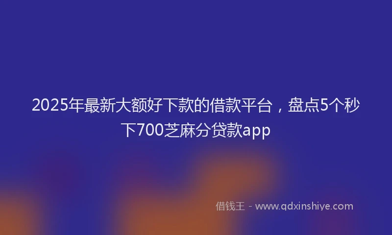 2025年最新大额好下款的借款平台，盘点5个秒下700芝麻分贷款app