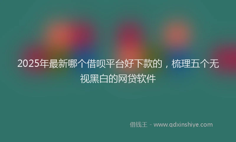 2025年最新哪个借呗平台好下款的，梳理五个无视黑白的网贷软件
