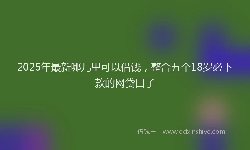 2025年最新哪儿里可以借钱，整合五个18岁必下款的网贷口子