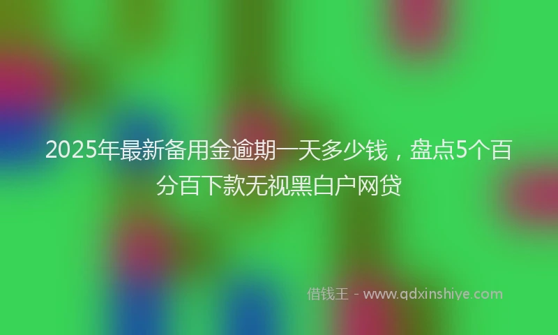 2025年最新备用金逾期一天多少钱，盘点5个百分百下款无视黑白户网贷