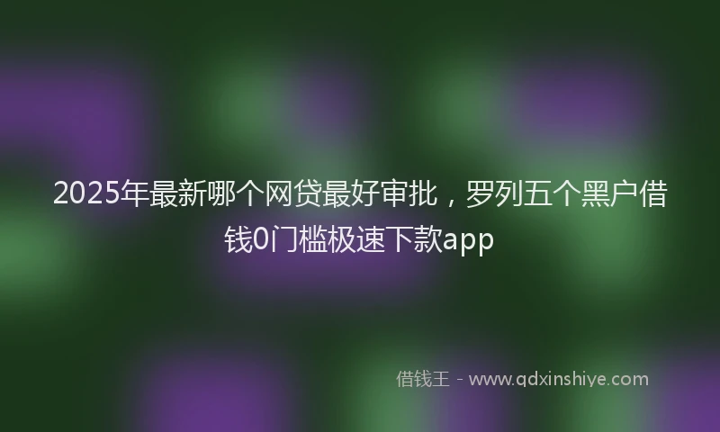 2025年最新哪个网贷最好审批，罗列五个黑户借钱0门槛极速下款app