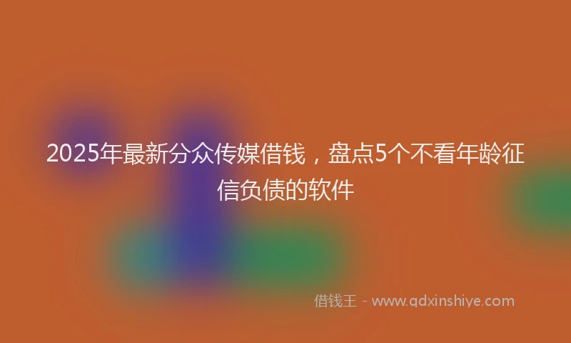 2025年最新分众传媒借钱，盘点5个不看年龄征信负债的软件