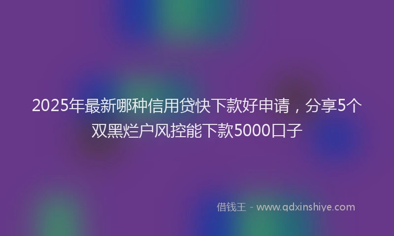 2025年最新哪种信用贷快下款好申请，分享5个双黑烂户风控能下款5000口子