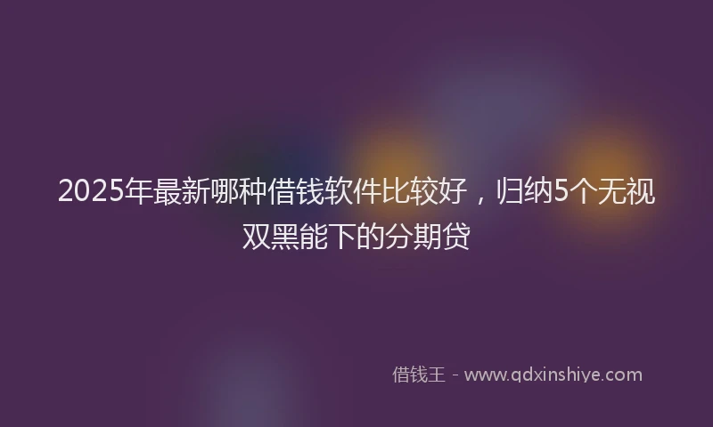 2025年最新哪种借钱软件比较好，归纳5个无视双黑能下的分期贷