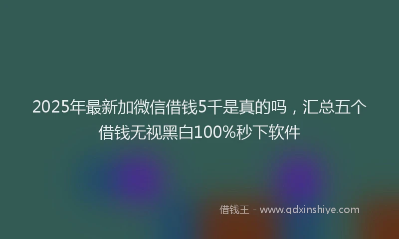 2025年最新加微信借钱5千是真的吗，汇总五个借钱无视黑白100%秒下软件