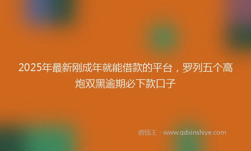 2025年最新刚成年就能借款的平台，罗列五个高炮双黑逾期必下款口子