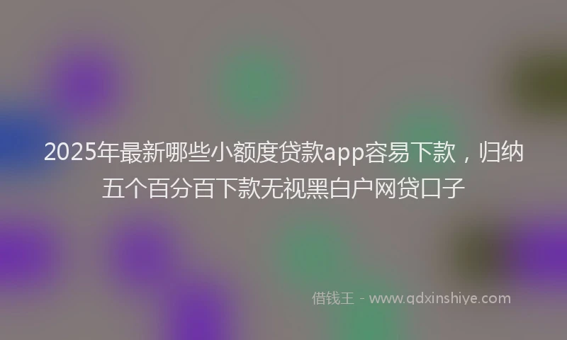 2025年最新哪些小额度贷款app容易下款，归纳五个百分百下款无视黑白户网贷口子