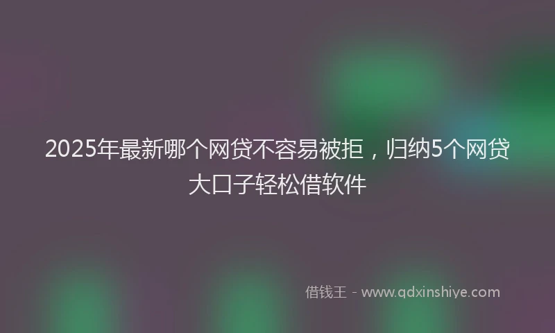 2025年最新哪个网贷不容易被拒，归纳5个网贷大口子轻松借软件