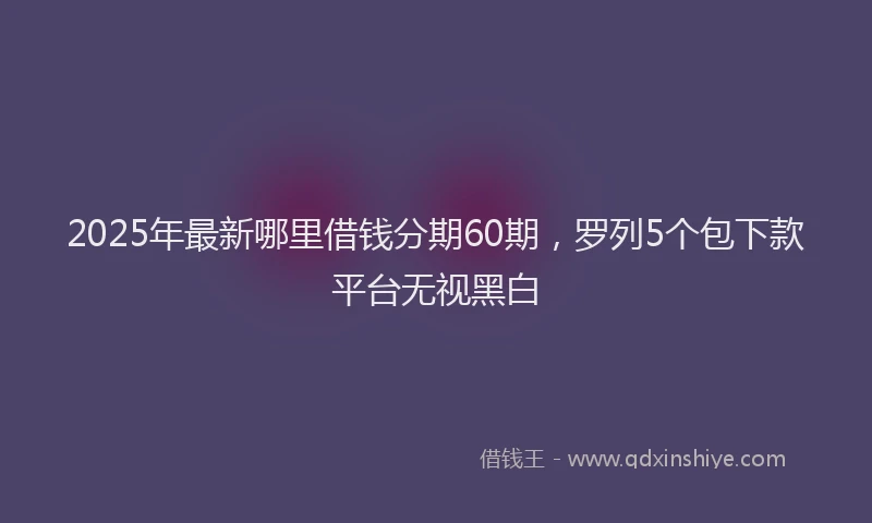 2025年最新哪里借钱分期60期，罗列5个包下款平台无视黑白