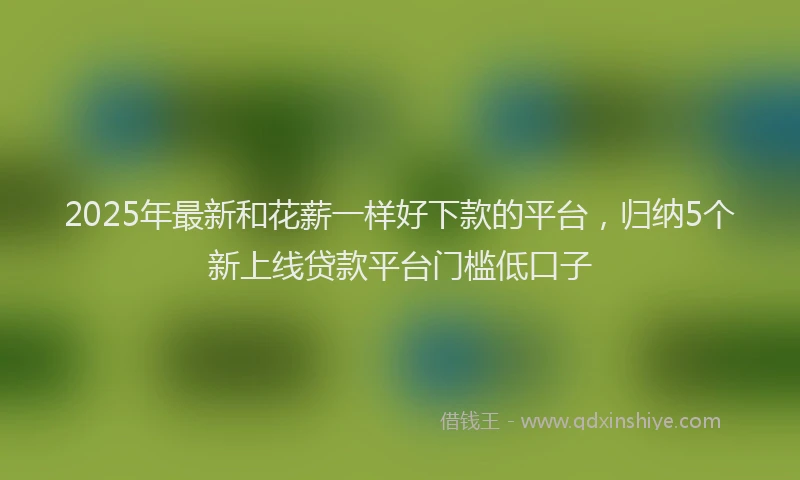 2025年最新和花薪一样好下款的平台，归纳5个新上线贷款平台门槛低口子