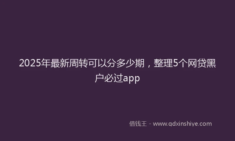 2025年最新周转可以分多少期，整理5个网贷黑户必过app