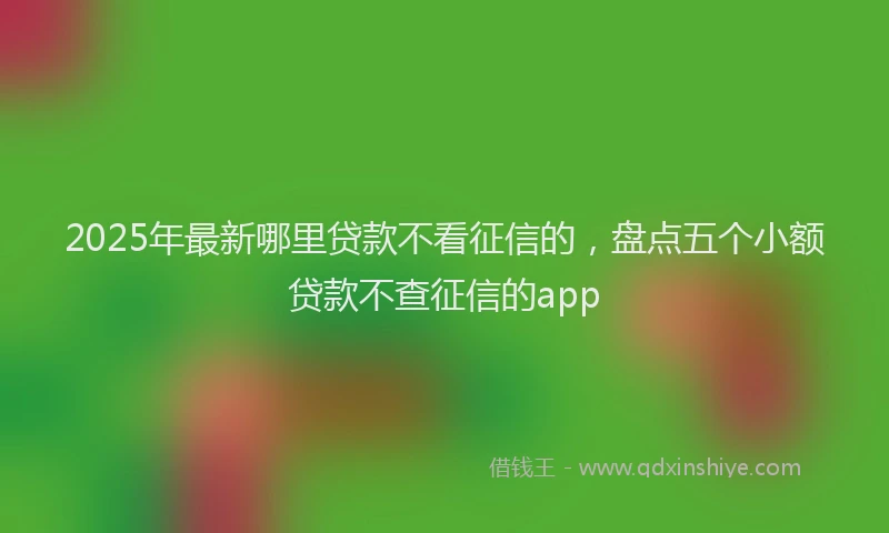 2025年最新哪里贷款不看征信的，盘点五个小额贷款不查征信的app