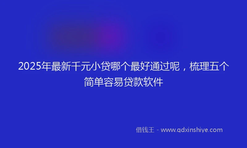 2025年最新千元小贷哪个最好通过呢，梳理五个简单容易贷款软件