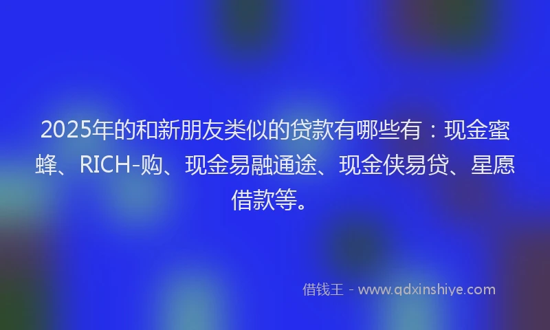 2025年的和新朋友类似的贷款有哪些有：现金蜜蜂、RICH-购、现金易融通途、现金侠易贷、星愿借款等。