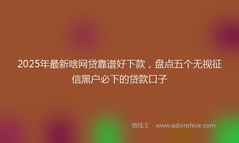 2025年最新啥网贷靠谱好下款，盘点五个无视征信黑户必下的贷款口子