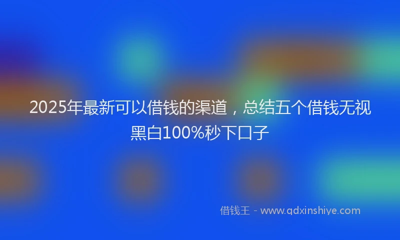2025年最新可以借钱的渠道，总结五个借钱无视黑白100%秒下口子