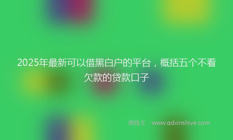 2025年最新可以借黑白户的平台，概括五个不看欠款的贷款口子