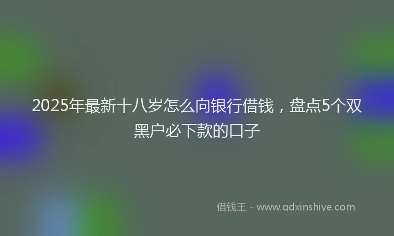 2025年最新十八岁怎么向银行借钱，盘点5个双黑户必下款的口子