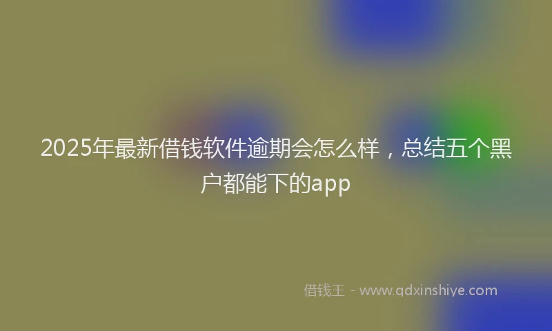2025年最新借钱软件逾期会怎么样，总结五个黑户都能下的app