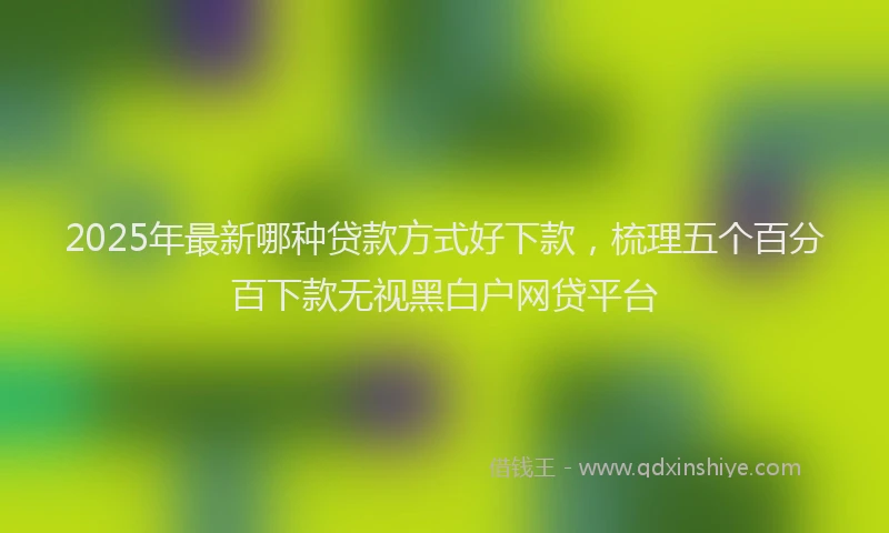 2025年最新哪种贷款方式好下款，梳理五个百分百下款无视黑白户网贷平台