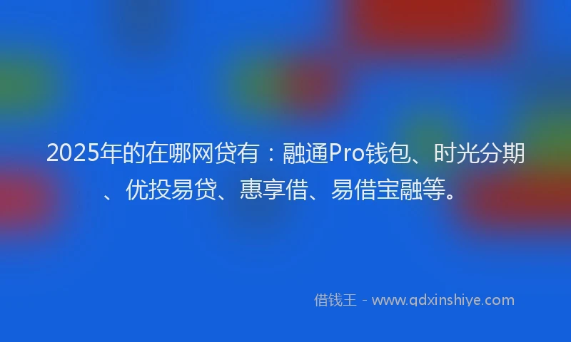2025年的在哪网贷有：融通Pro钱包、时光分期、优投易贷、惠享借、易借宝融等。