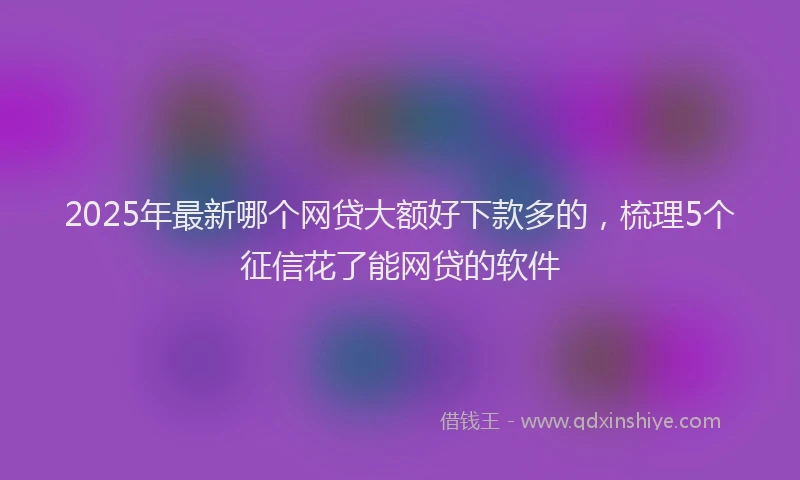 2025年最新哪个网贷大额好下款多的，梳理5个征信花了能网贷的软件