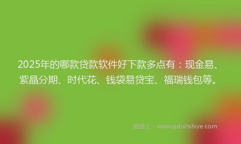 2025年的哪款贷款软件好下款多点有：现金易、紫晶分期、时代花、钱袋易贷宝、福瑞钱包等。
