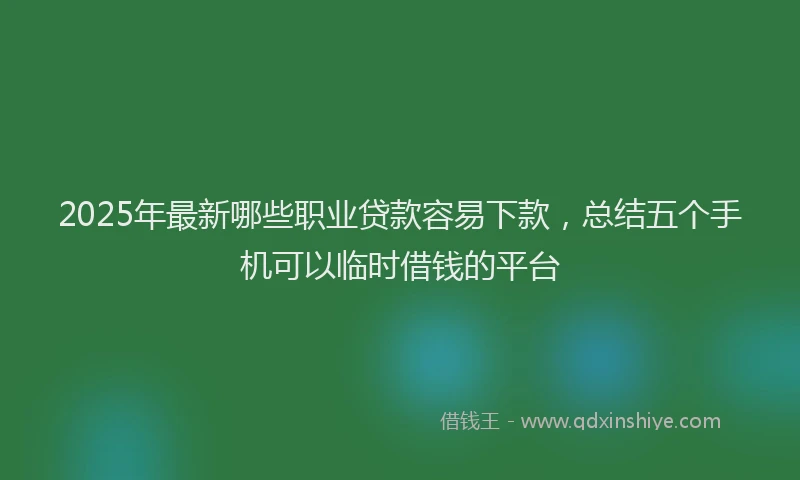 2025年最新哪些职业贷款容易下款，总结五个手机可以临时借钱的平台