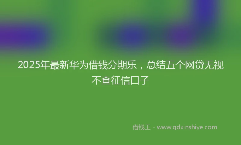 2025年最新华为借钱分期乐，总结五个网贷无视不查征信口子