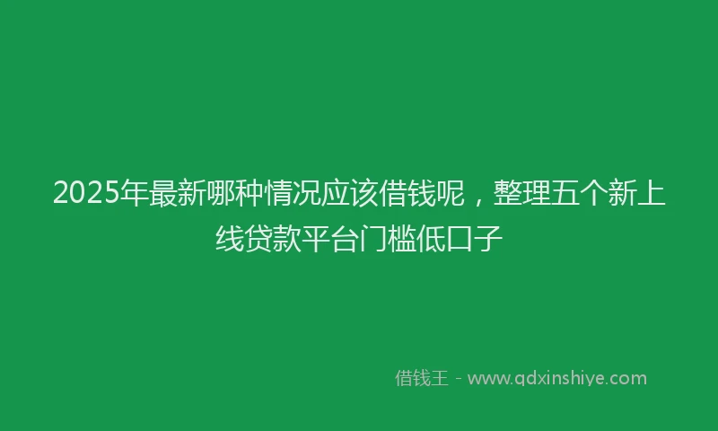 2025年最新哪种情况应该借钱呢，整理五个新上线贷款平台门槛低口子
