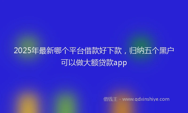 2025年最新哪个平台借款好下款，归纳五个黑户可以做大额贷款app
