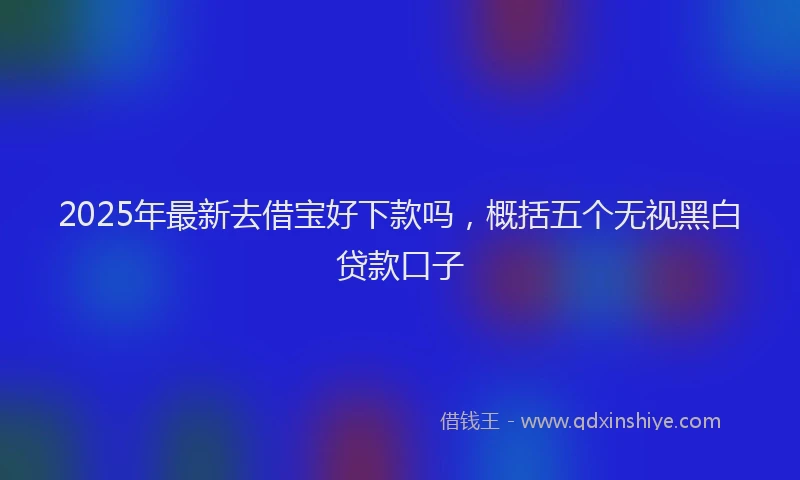 2025年最新去借宝好下款吗，概括五个无视黑白贷款口子