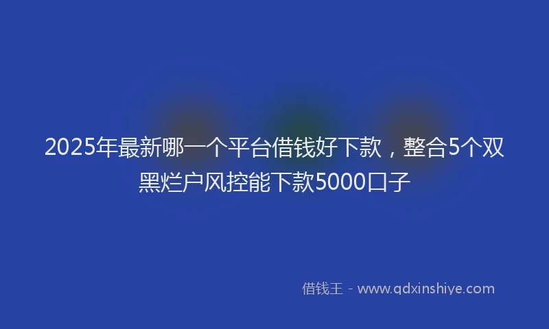2025年最新哪一个平台借钱好下款，整合5个双黑烂户风控能下款5000口子